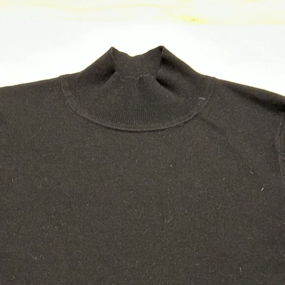 Karen Mullen Women Small Dress Wrist Tie Sleeve Mock Neck Knit Fit Flare - Picture 2 of 9